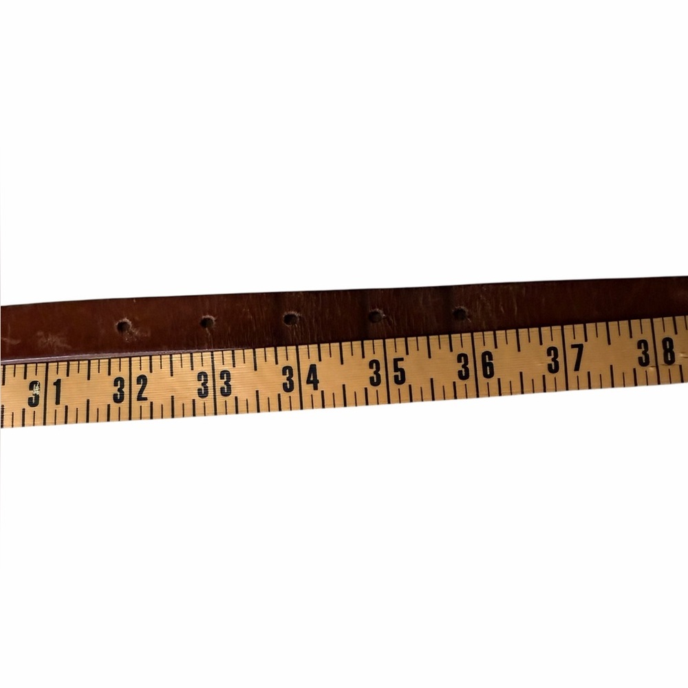 Narrow Brown Leather A. Brod Belt with Silvertone Buckle, Vintage, 33”/35” - Picture 14 of 14